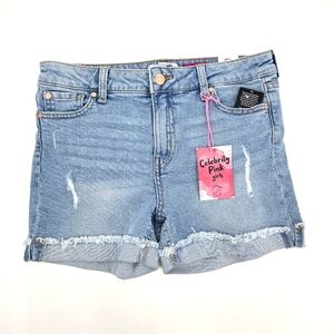 Celebrity Pink Girls Light Blue Mid Rise Jean Shorts Size 16 NWT